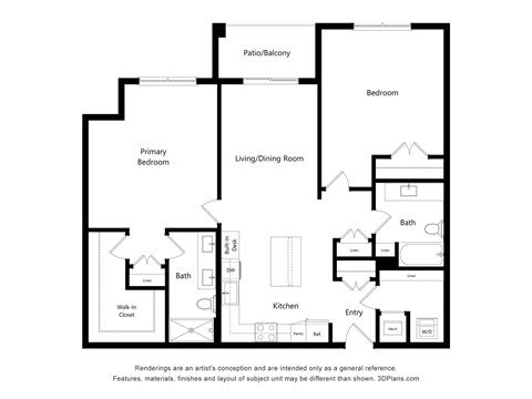 A black and white floor plan of a house with labeled rooms.